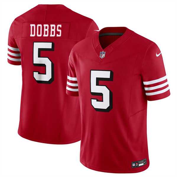 Youth San Francisco 49ers #5 Josh Dobbs 2024 F.U.S.E. New Red Vapor Untouchable Limited Stitched Jersey Dzhi